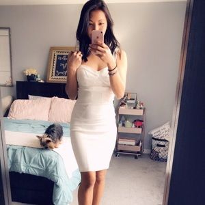 Ali & Jay White bodycon midi dress